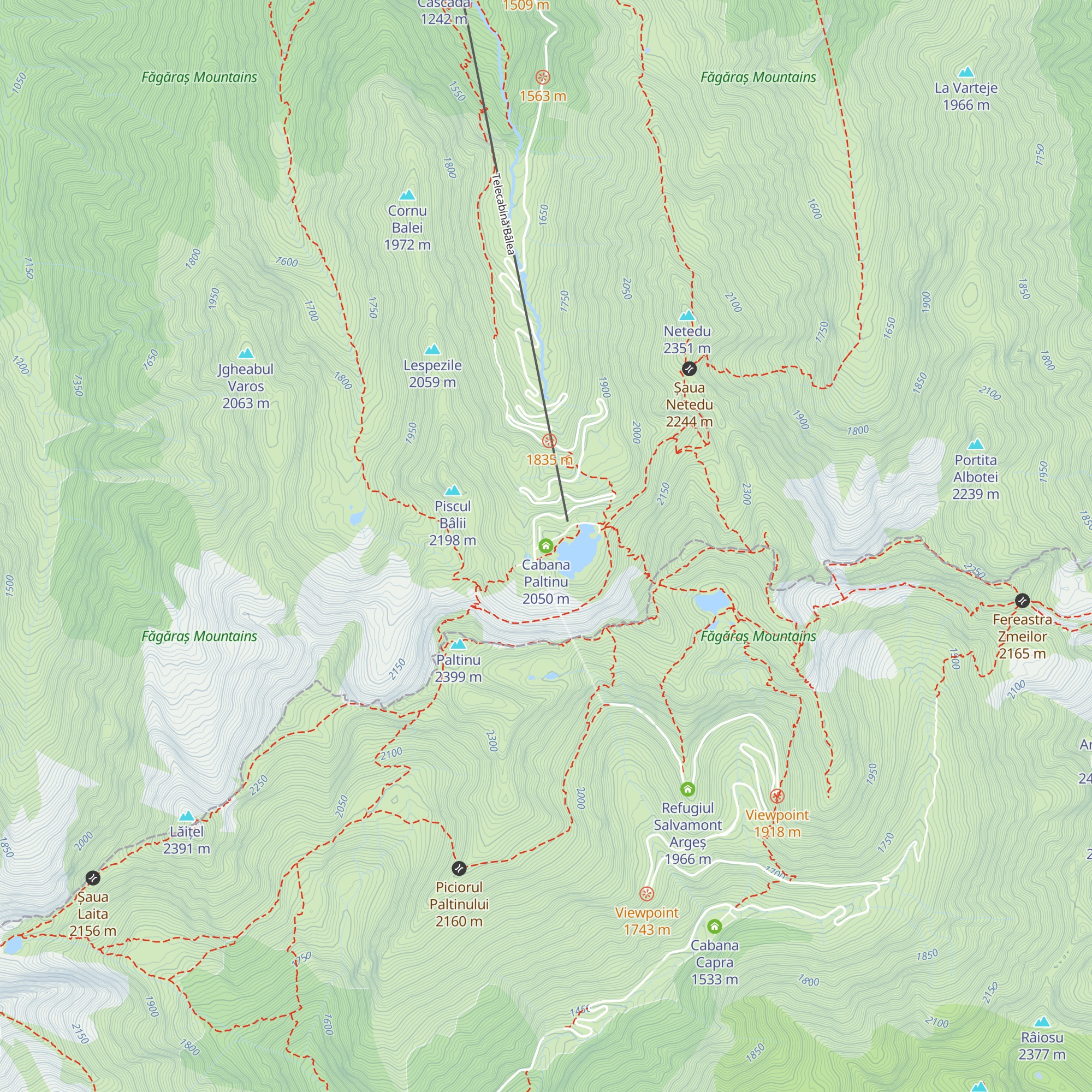 Cabana Paltinu map