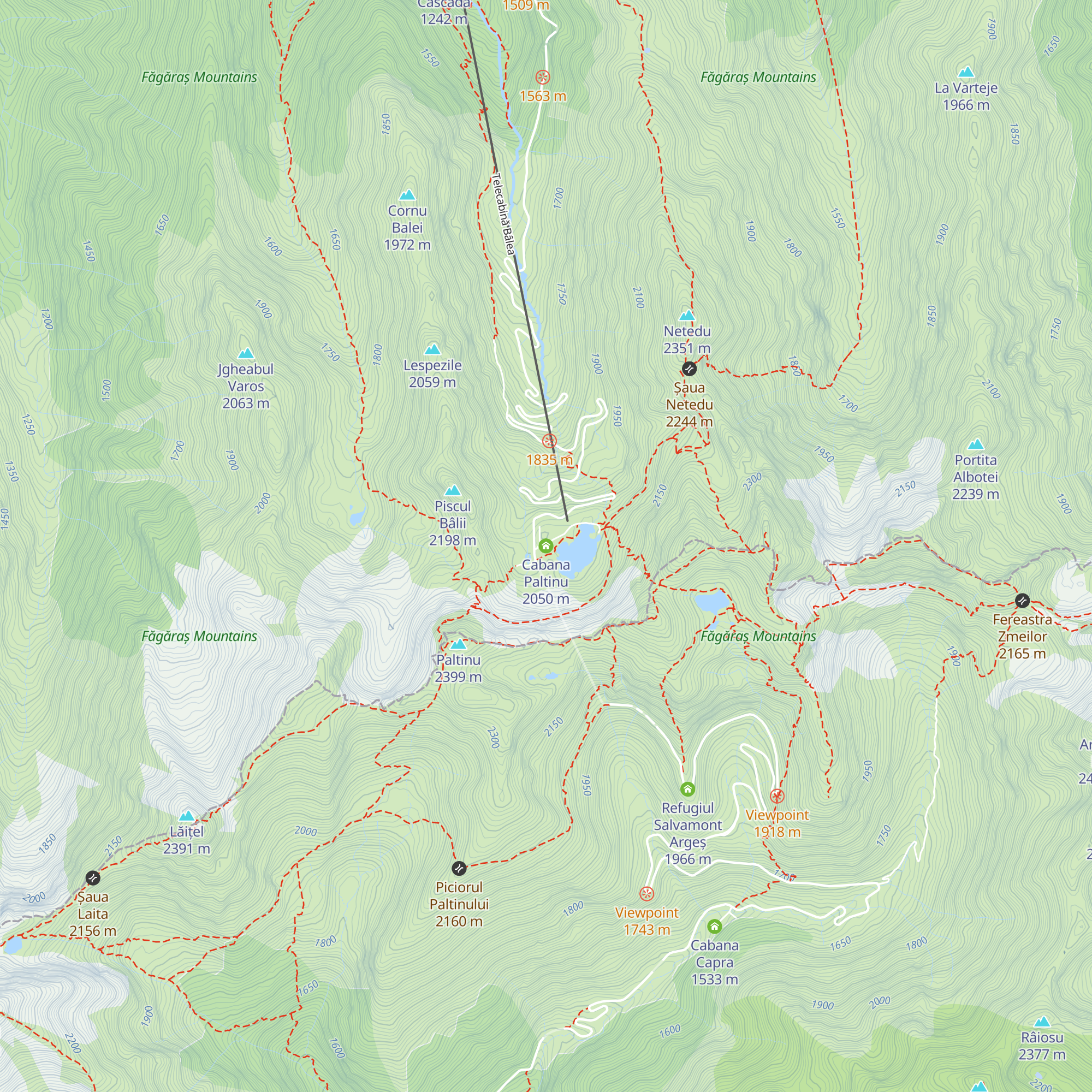 Cabana Paltinu map