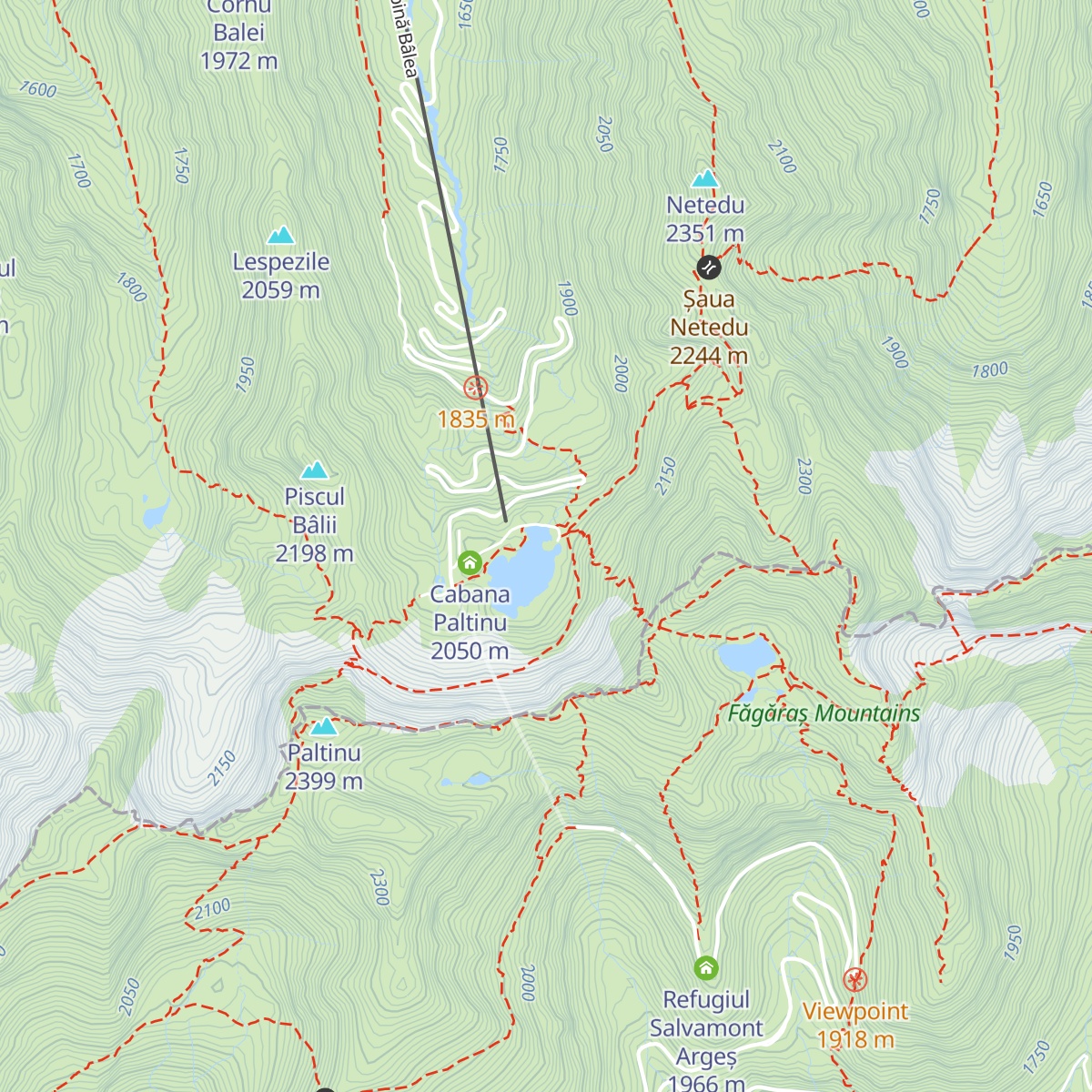 Cabana Bâlea Lac map