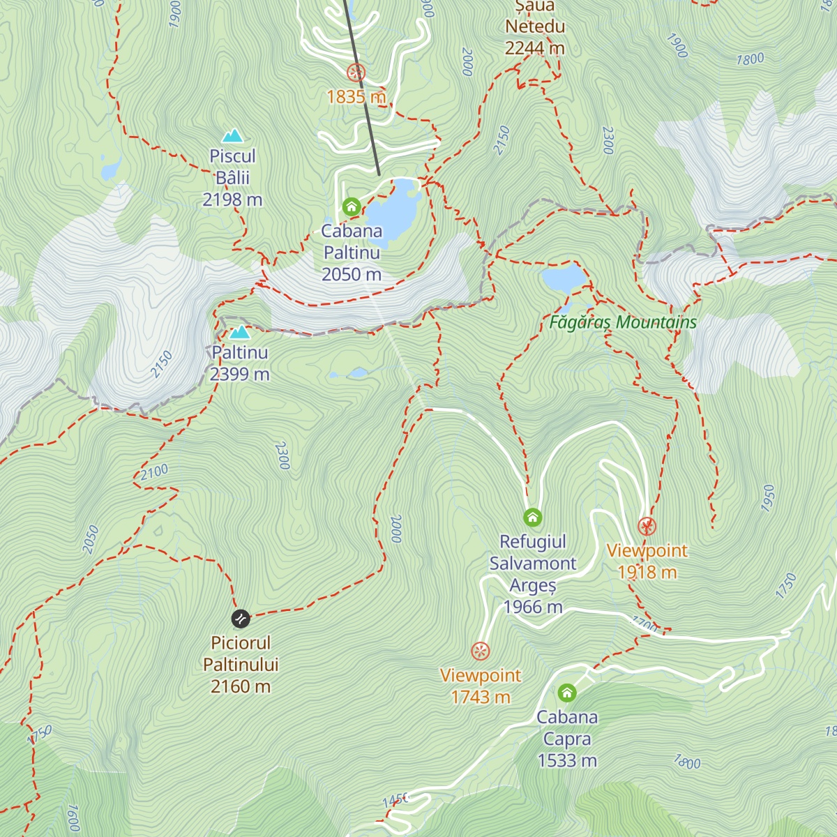 Refuge Balea Tunnel map