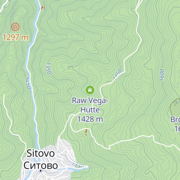 Map of Raw Vega- Hütte