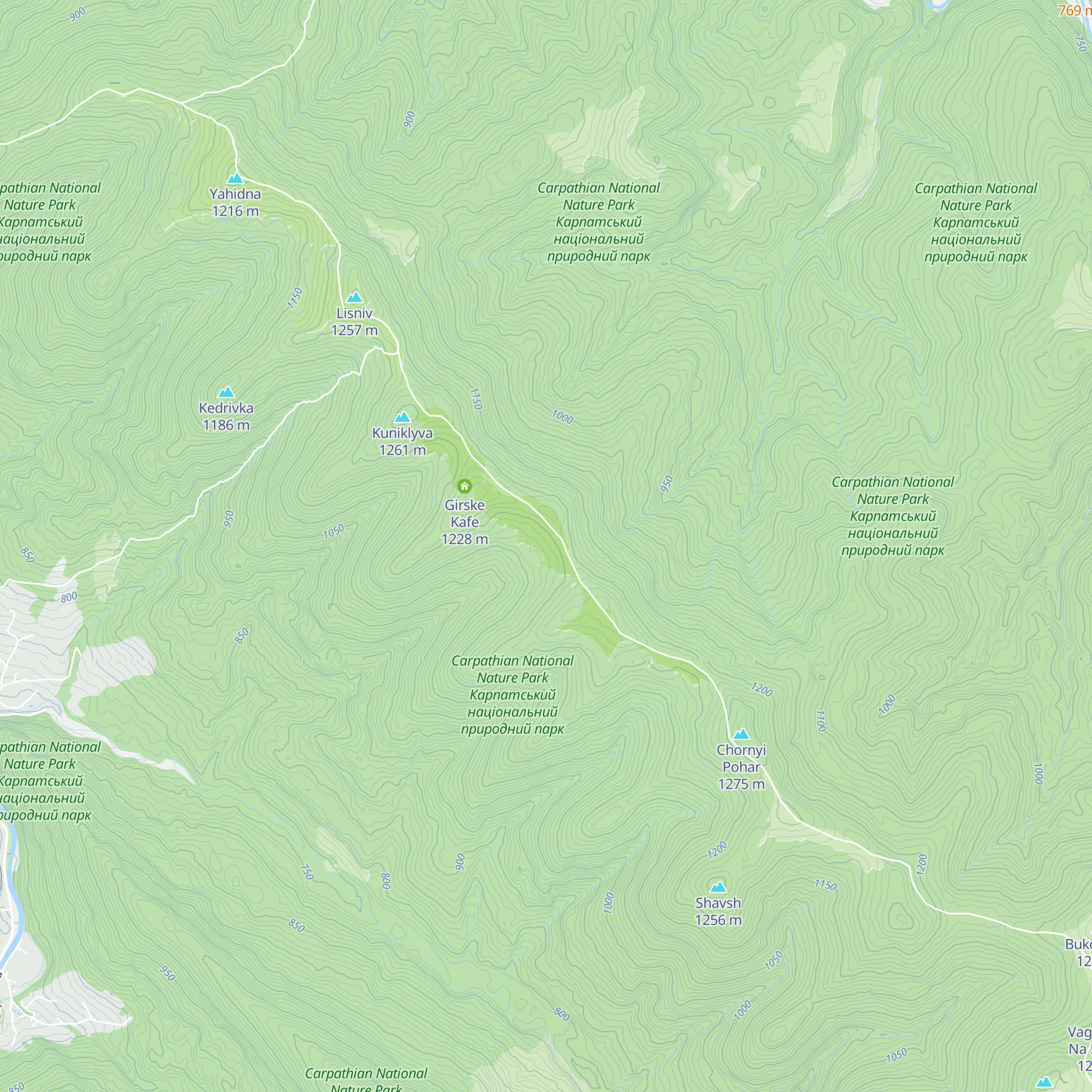 "Pid Kuniklivoyu" map