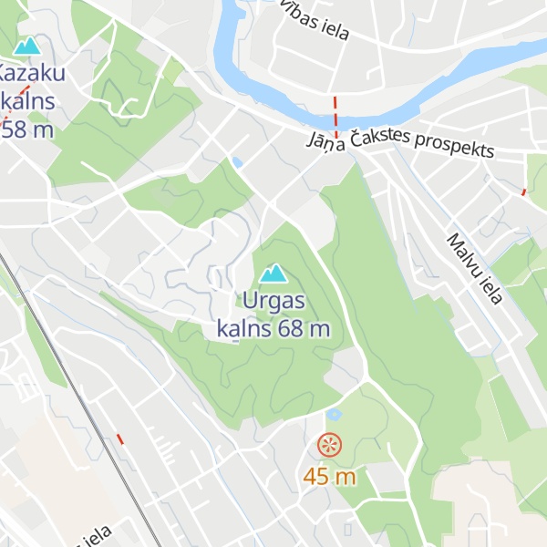 Map of Urgas kalns