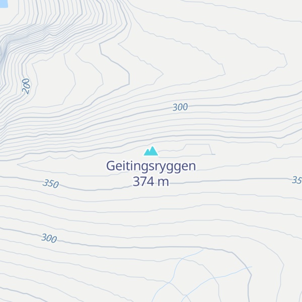 Map of Geitingsryggen