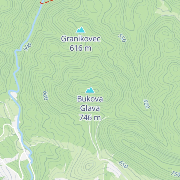 Map of Bukova Glava