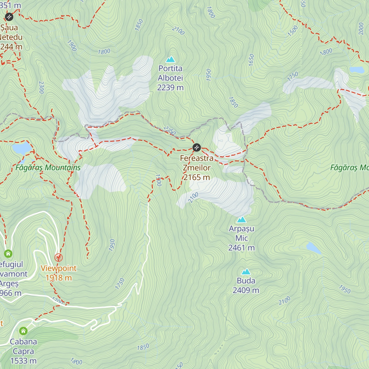 Refugiul Fereastra Zmeilor map