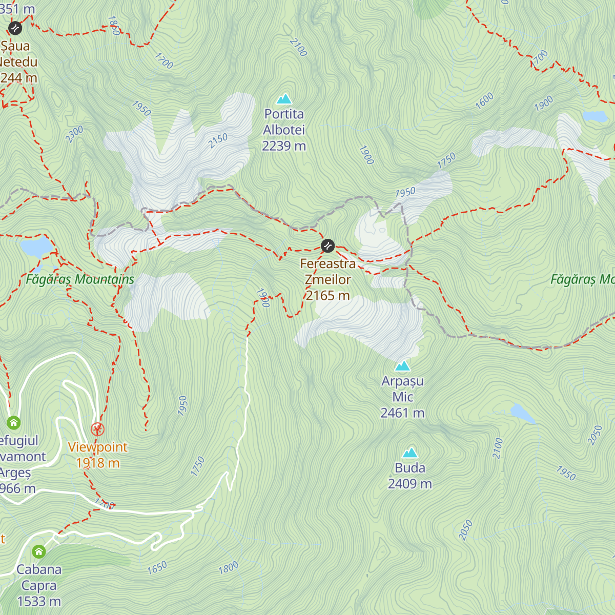 Refugiul Fereastra Zmeilor map