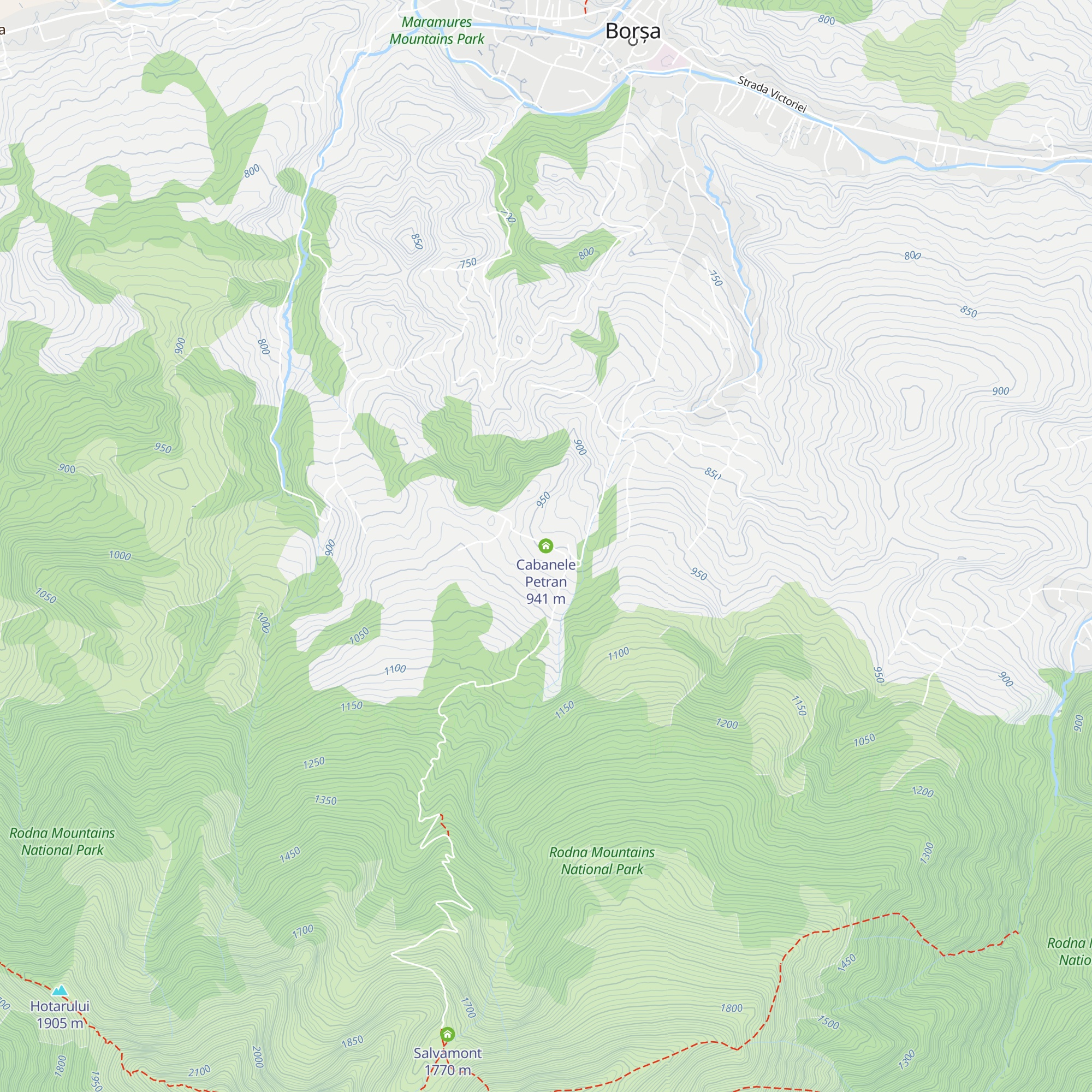 Cabanele Petran map