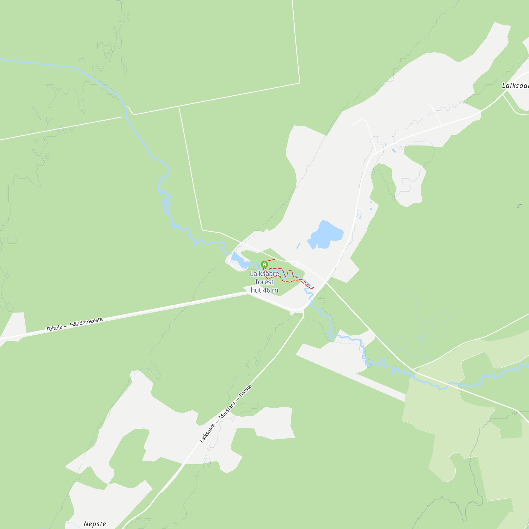 Laiksaare forest hut map