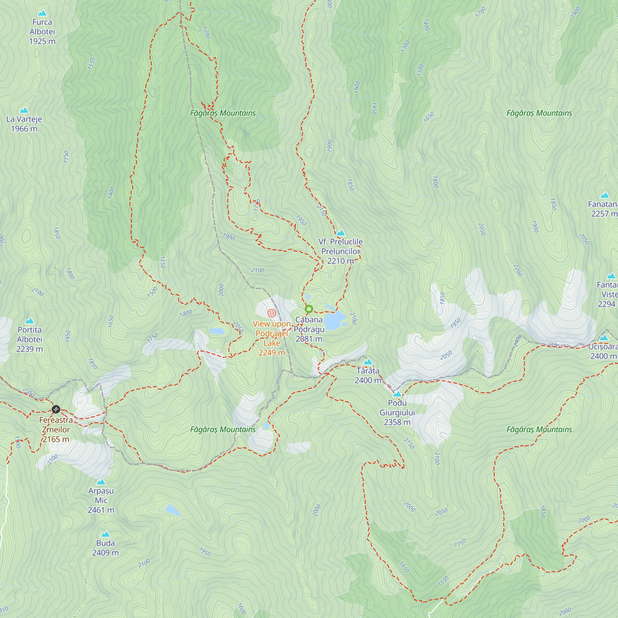 Cabana Podragu map