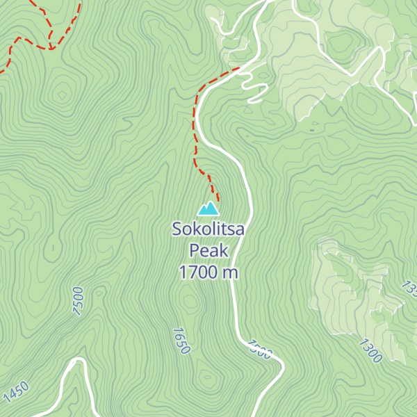 Map of Sokolitsa Peak