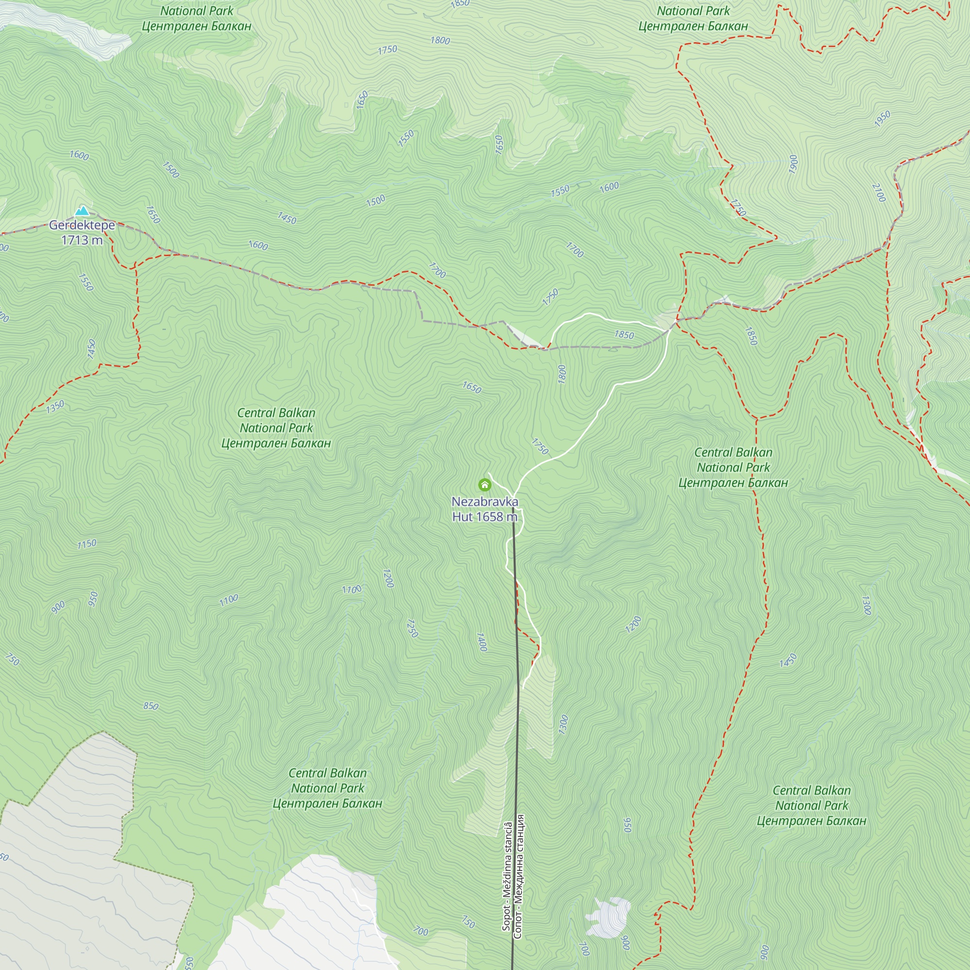 Nezabravka Hut map