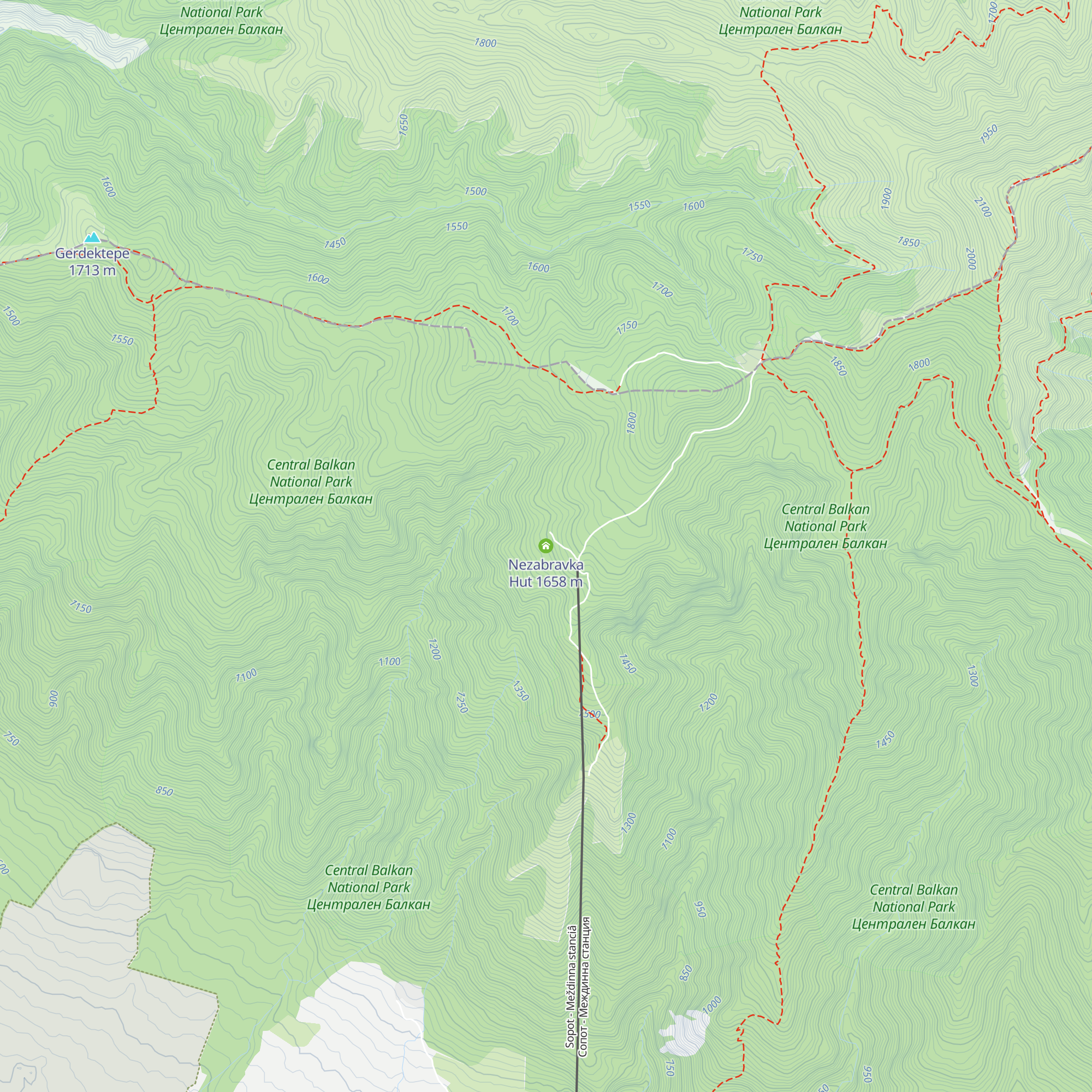 Nezabravka Hut map