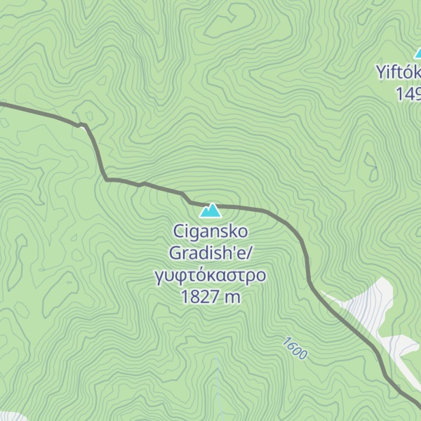 Map of Cigansko Gradish'e/γυφτόκαστρο