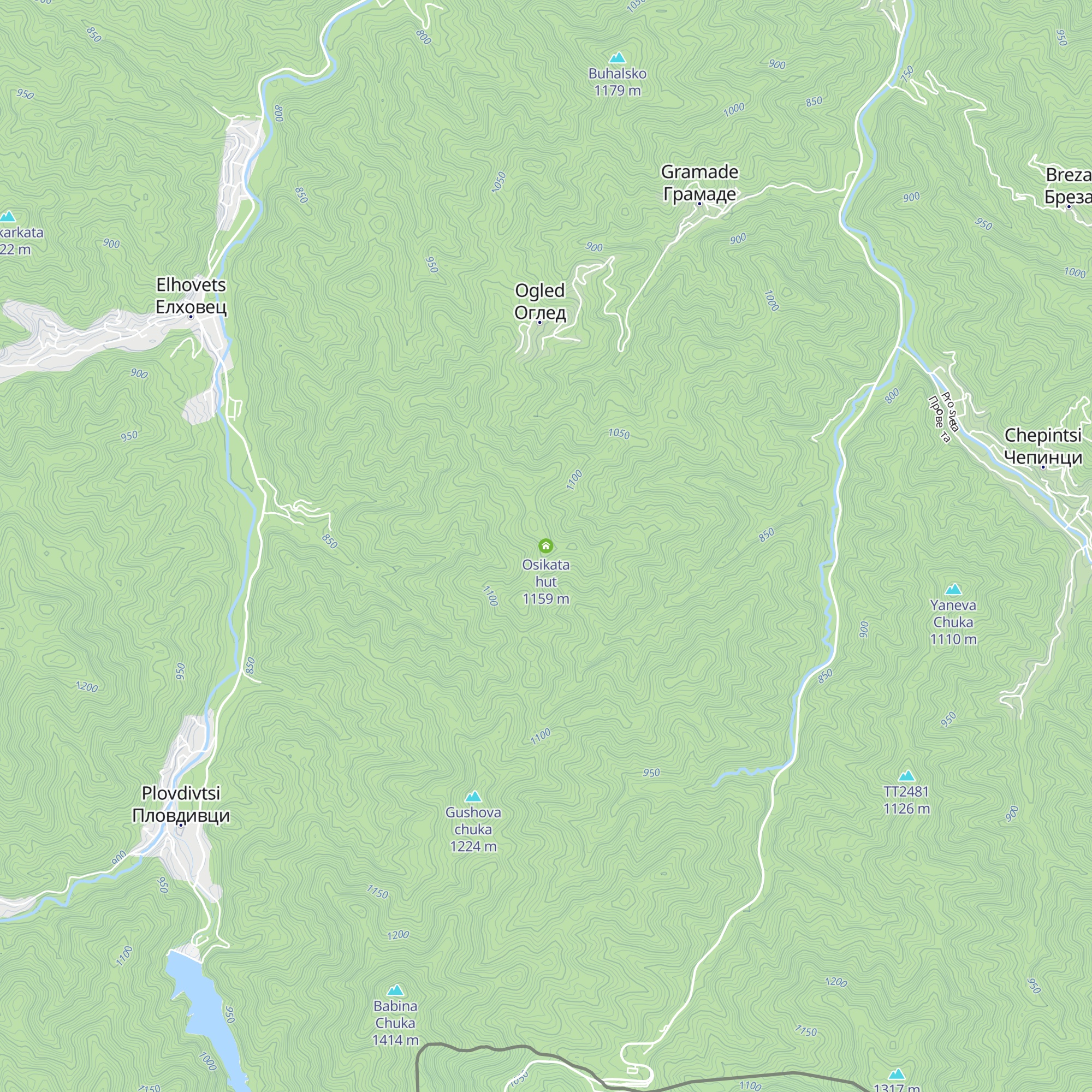 Osikata hut map