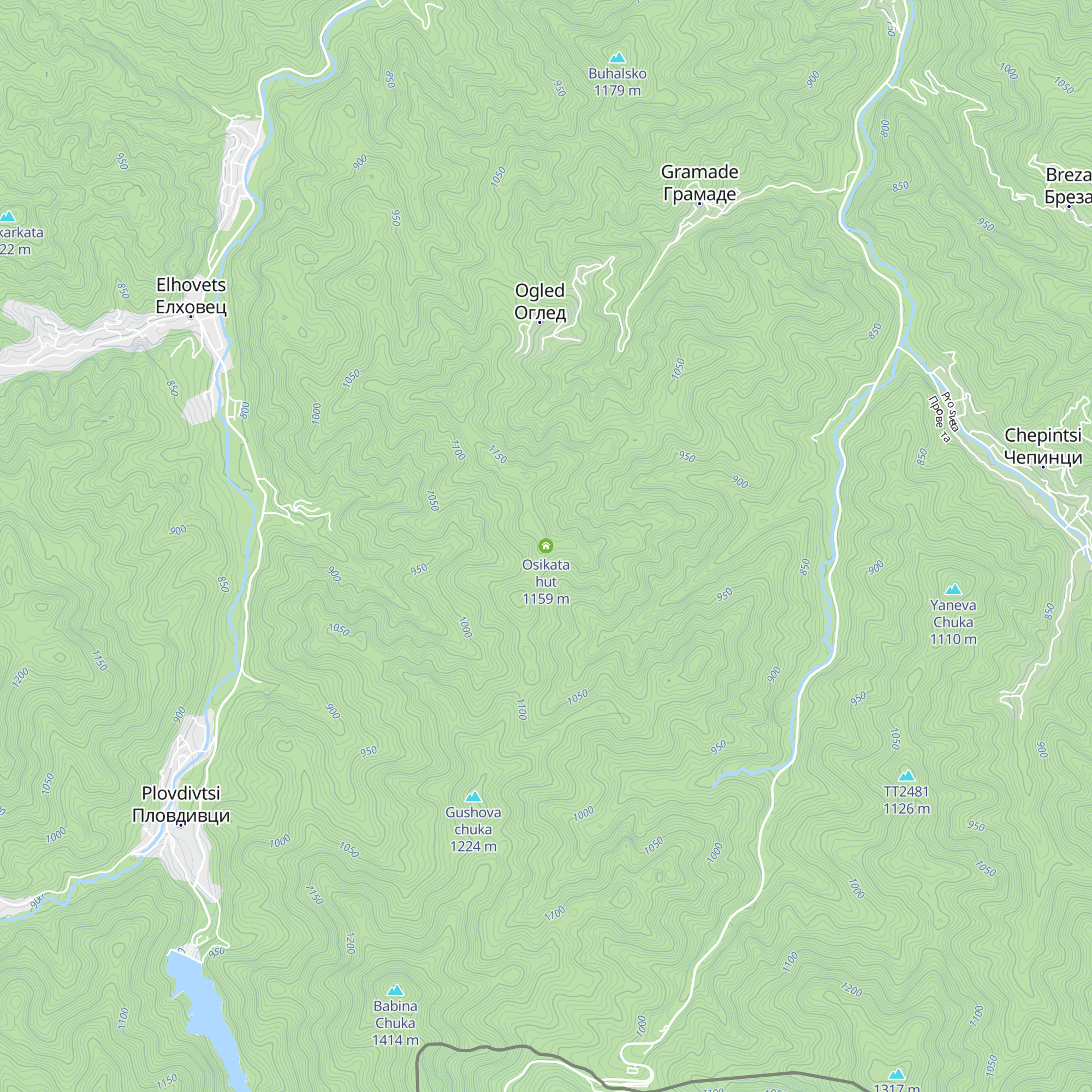 Osikata hut map