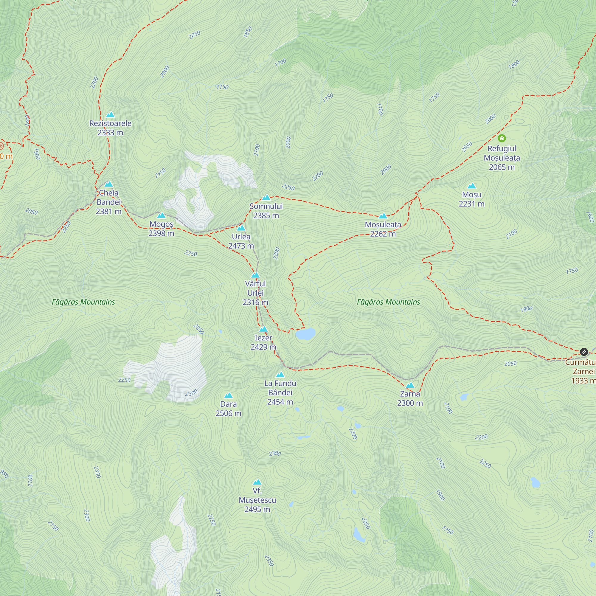 Refugiul Lacul Urlea map