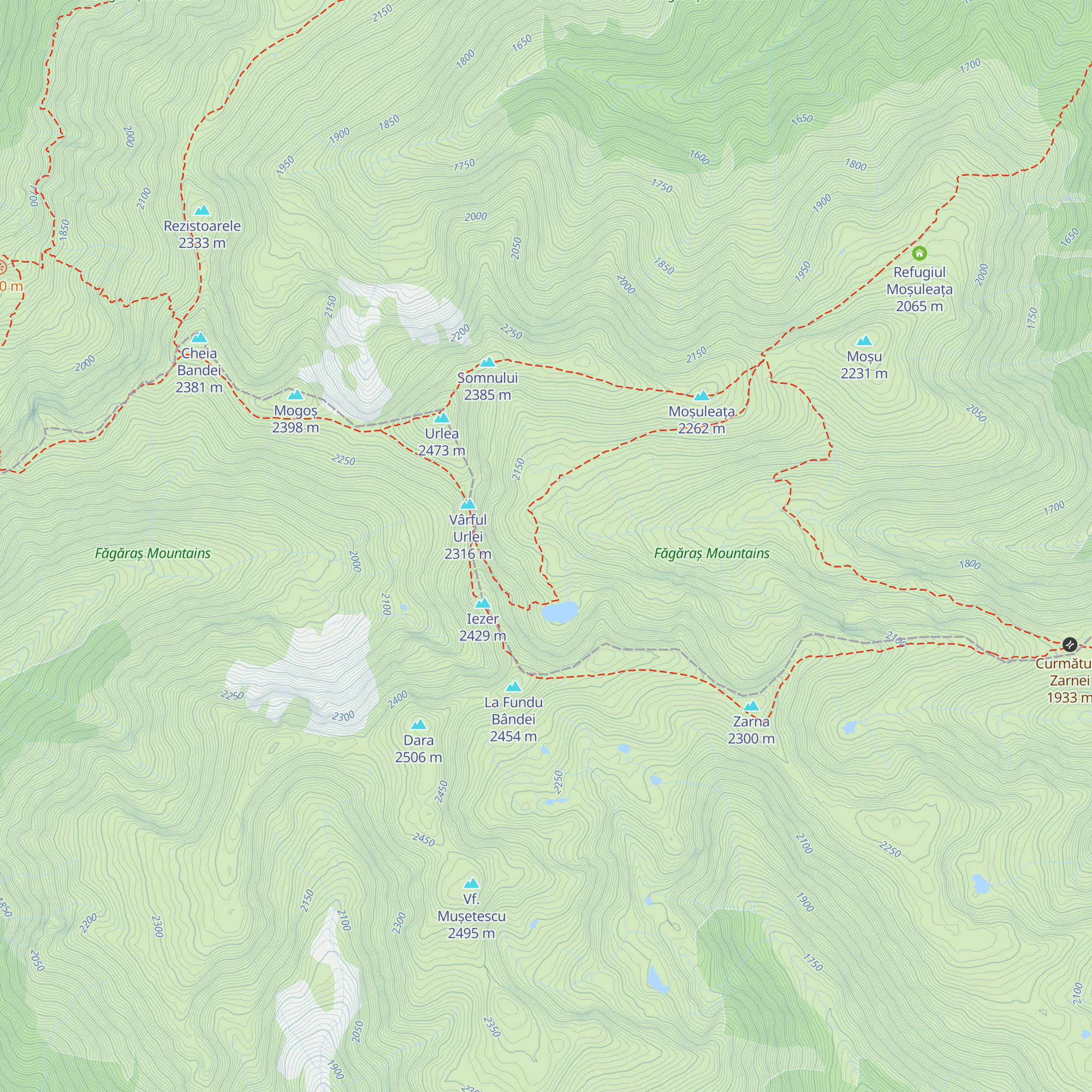 Refugiul Lacul Urlea map