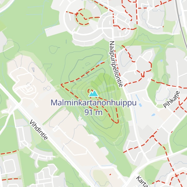 Map of Malminkartanonhuippu