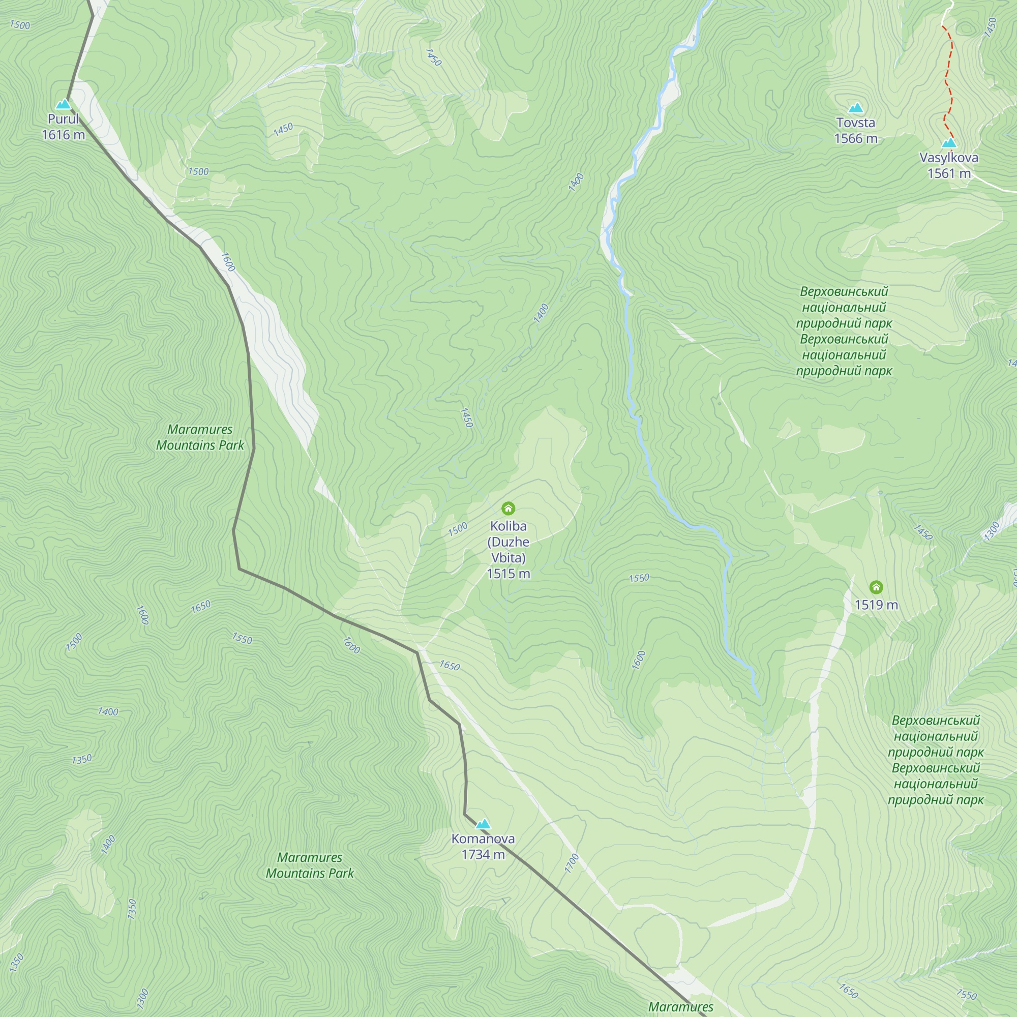 Koliba (Duzhe Vbita) map