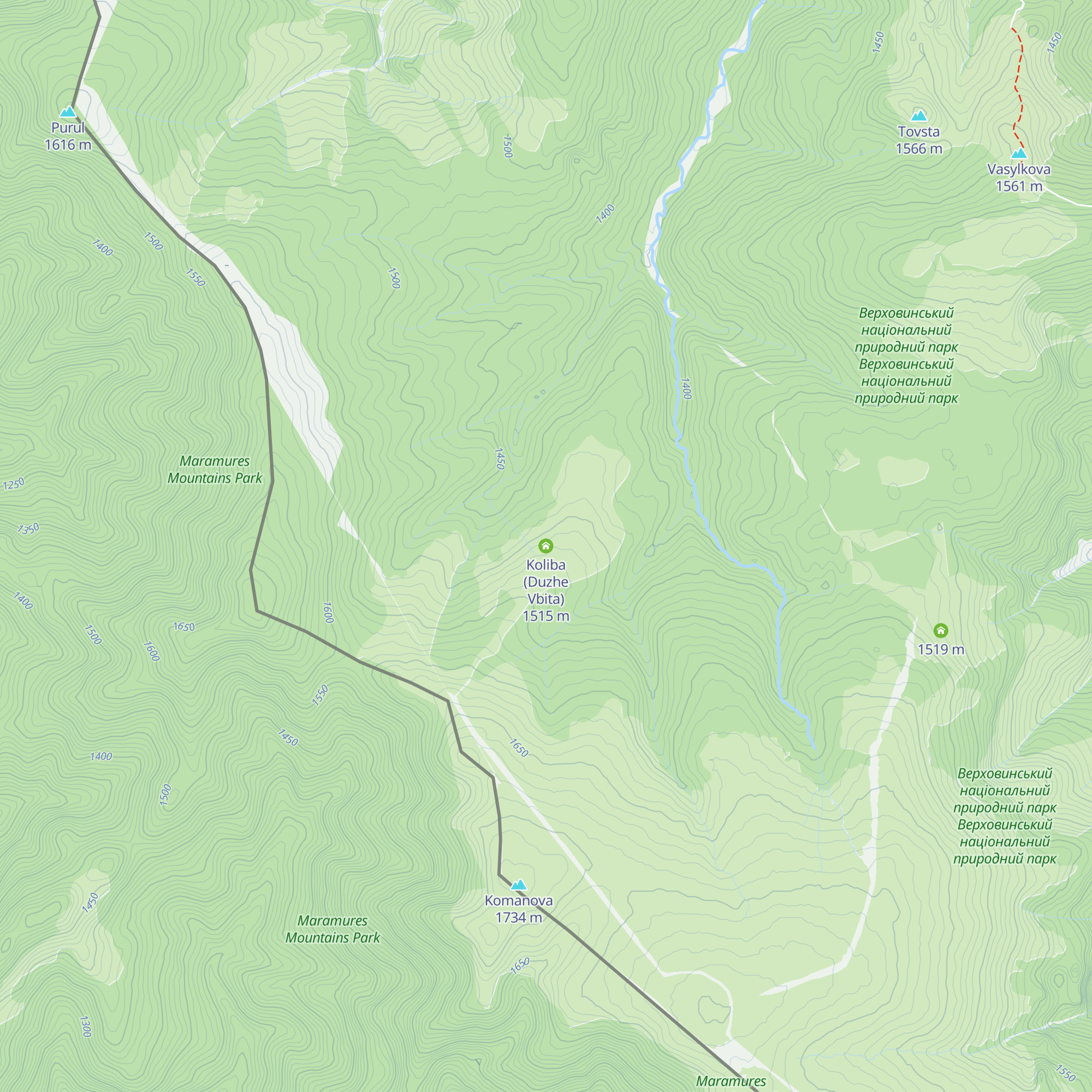 Koliba (Duzhe Vbita) map