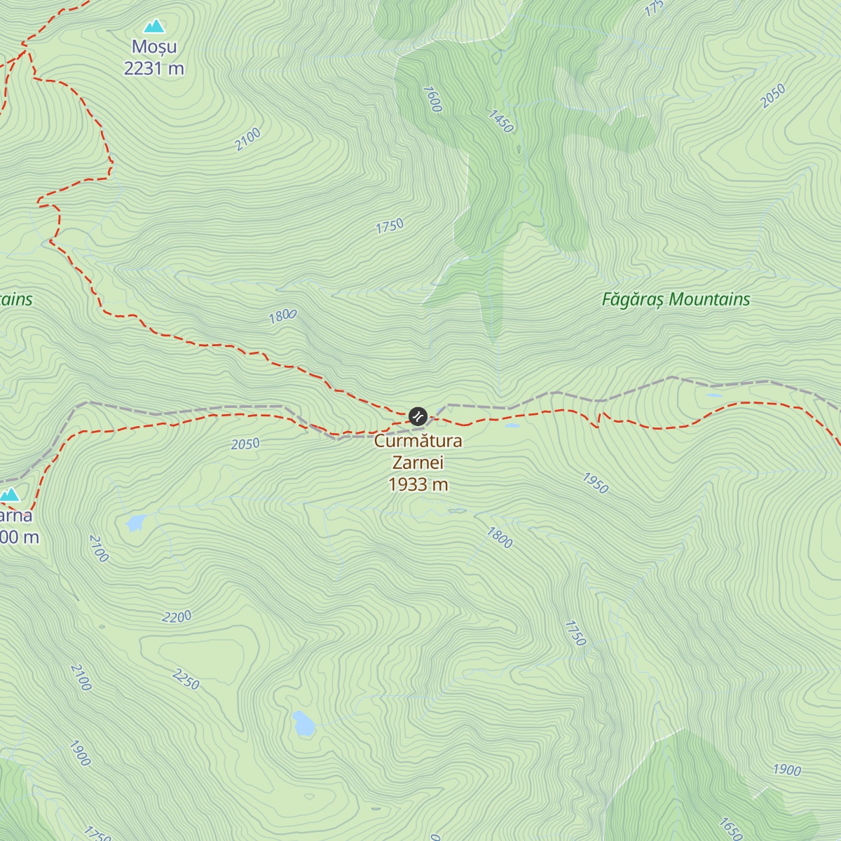 Refugiul Curmătura Zârnei map