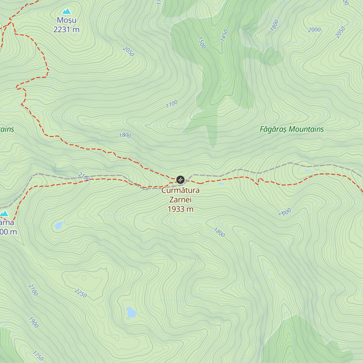 Refugiul Curmătura Zârnei map