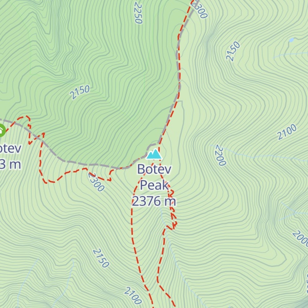 Map of Botev Peak