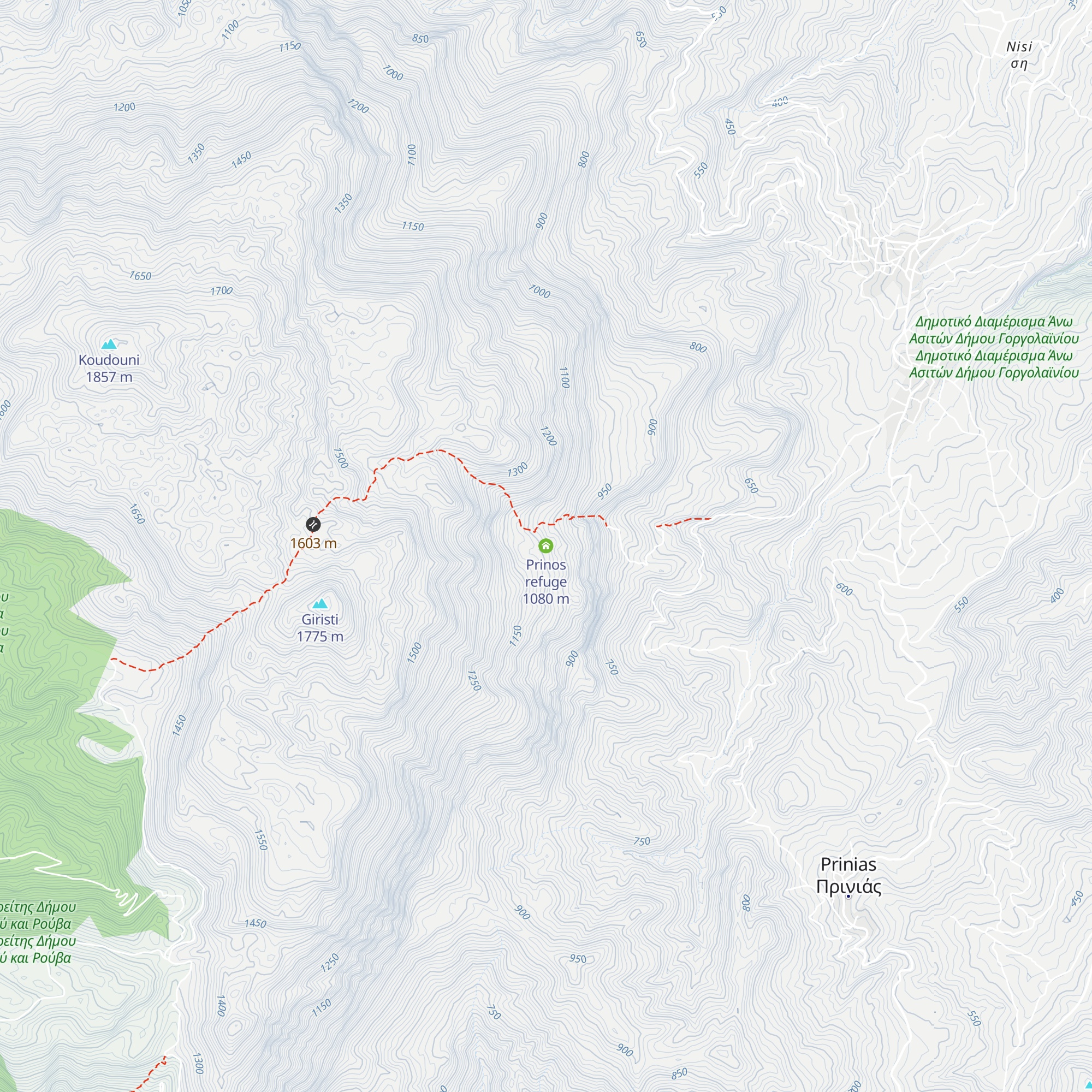 Prinos refuge map