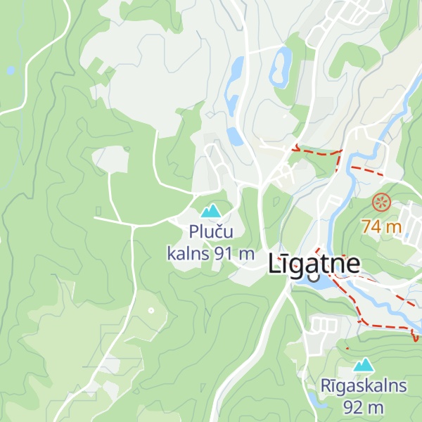 Map of Pluču kalns