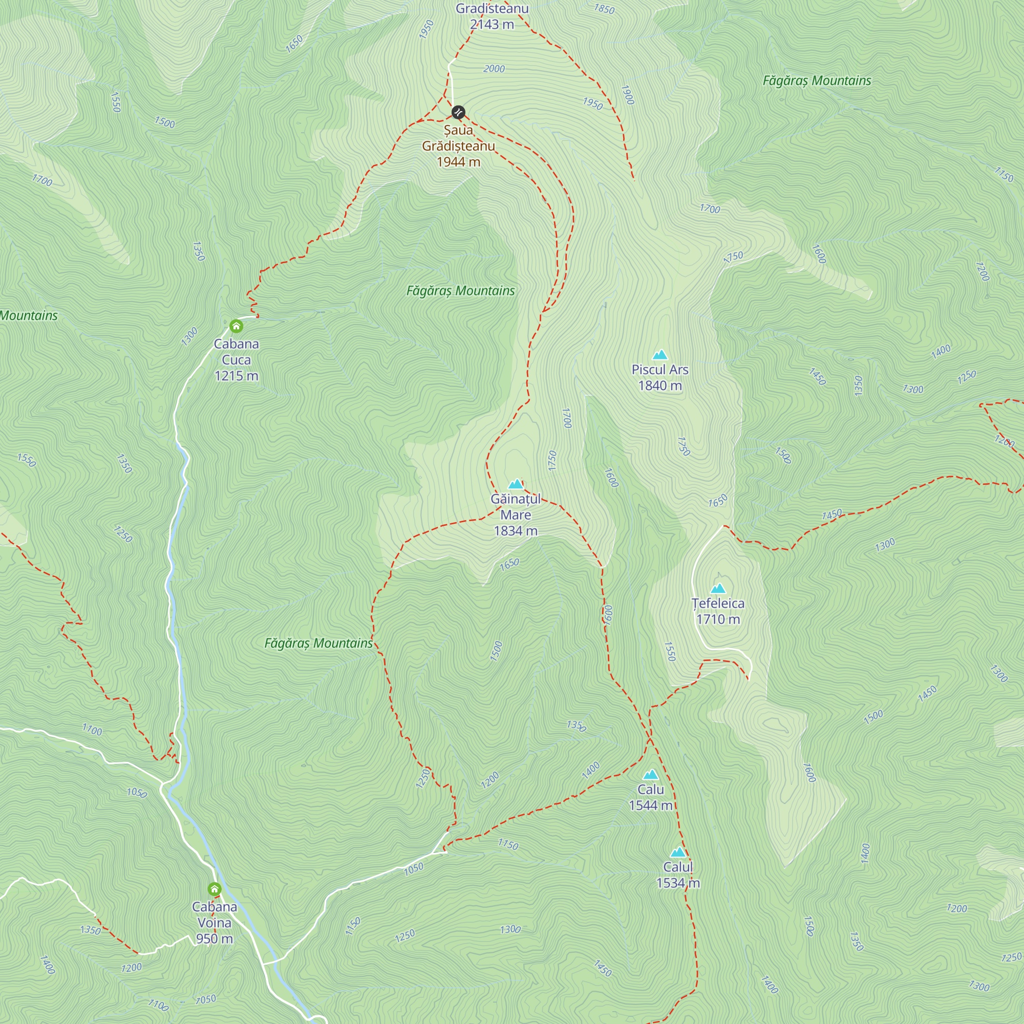 Refugiul Găinațu map