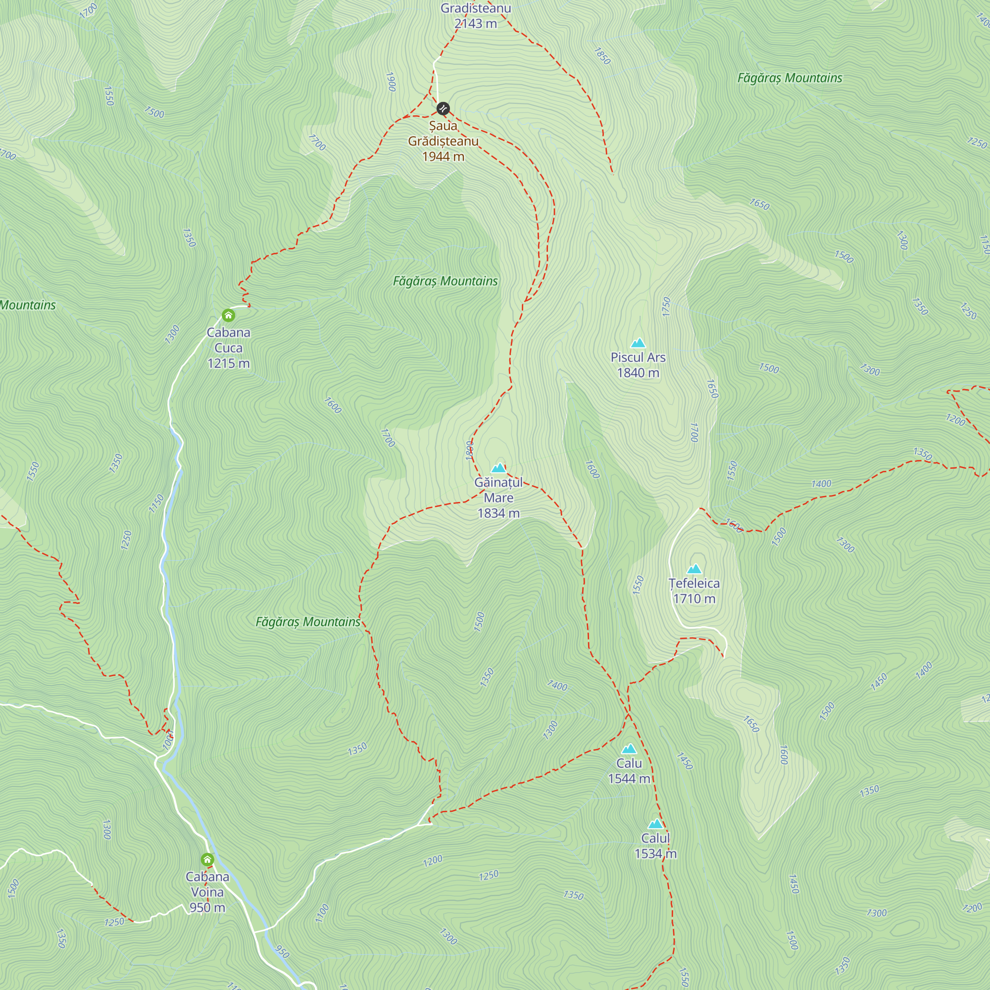 Refugiul Găinațu map