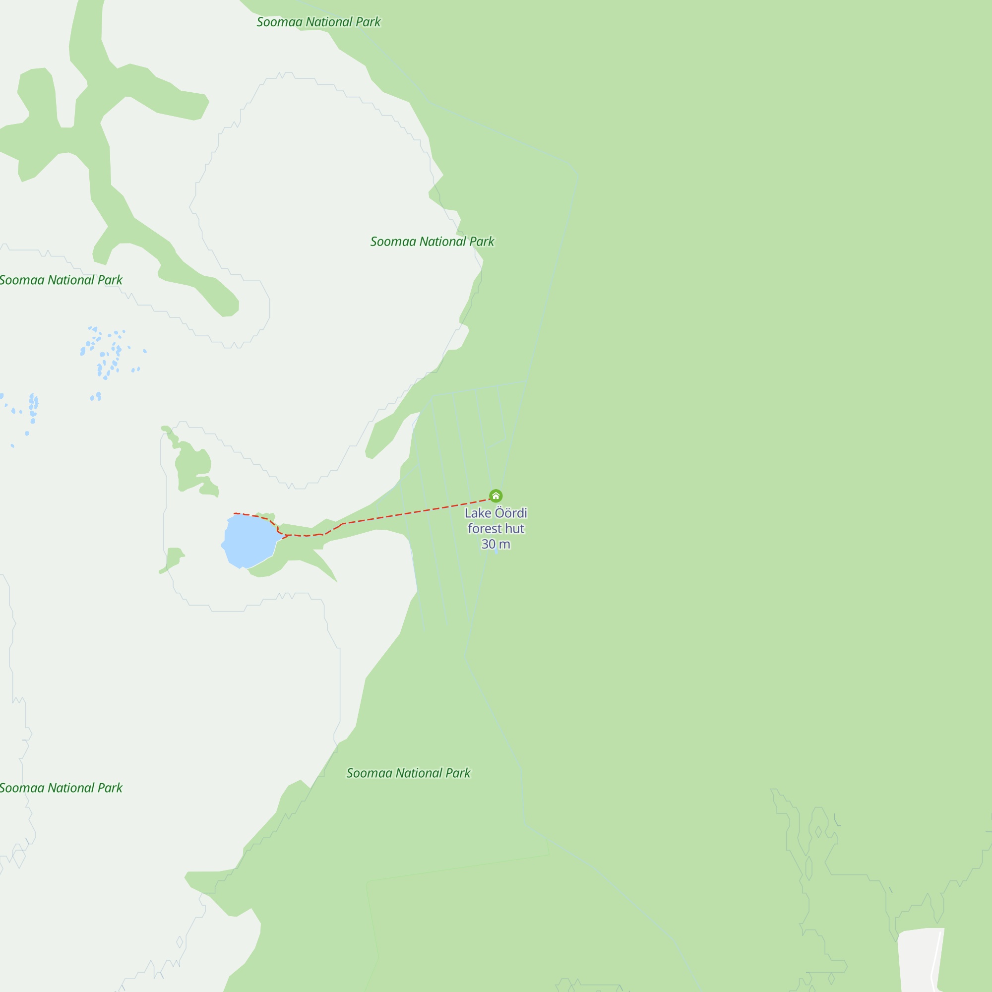 Lake Öördi forest hut map