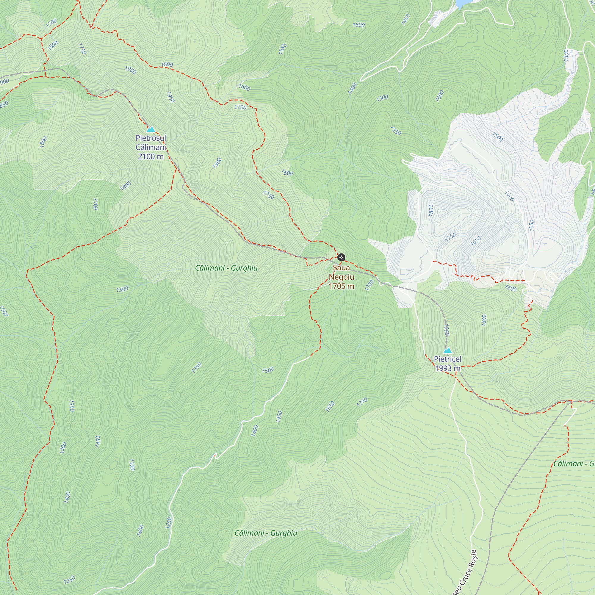 Refugiul Șaua Negoiu map