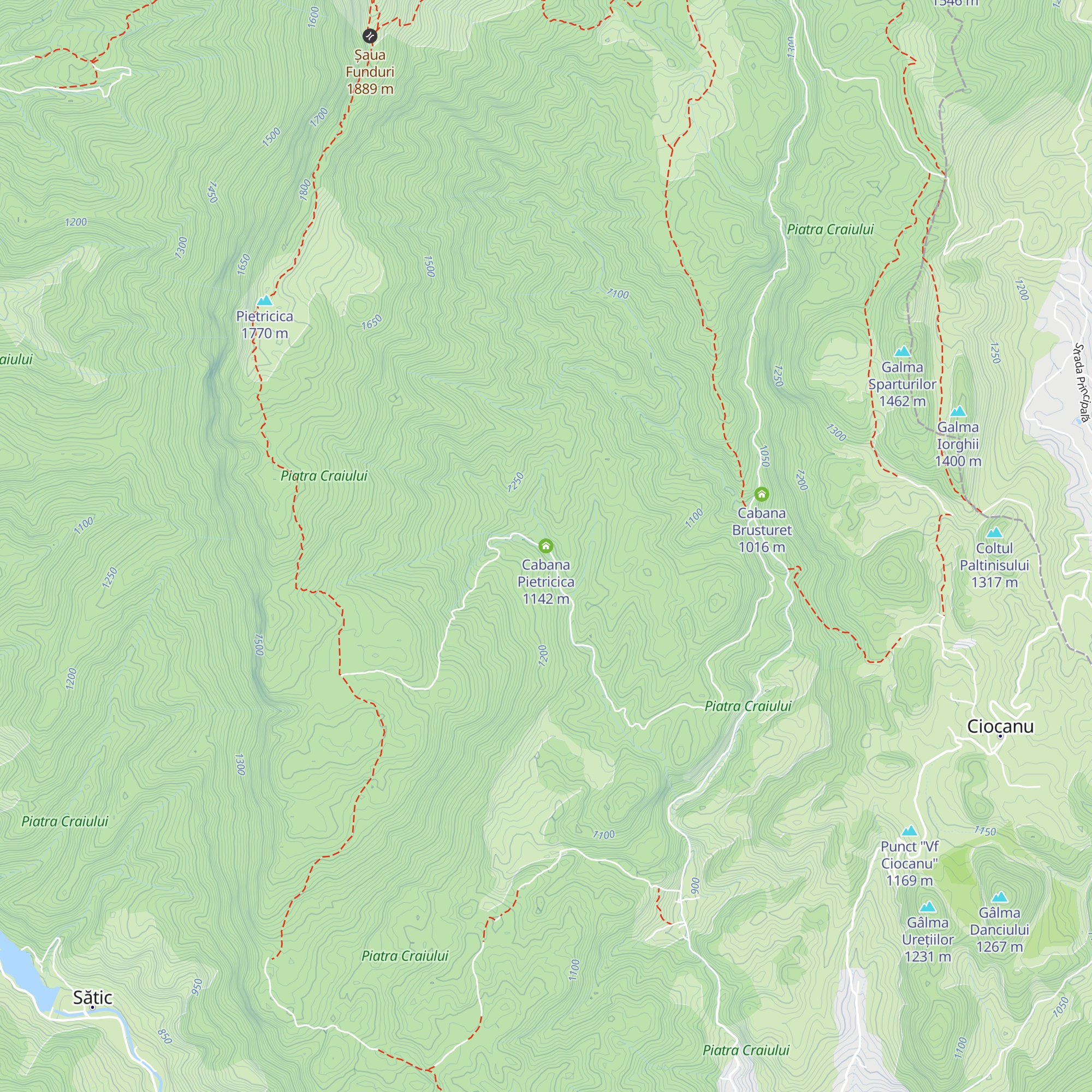Cabana Pietricica map