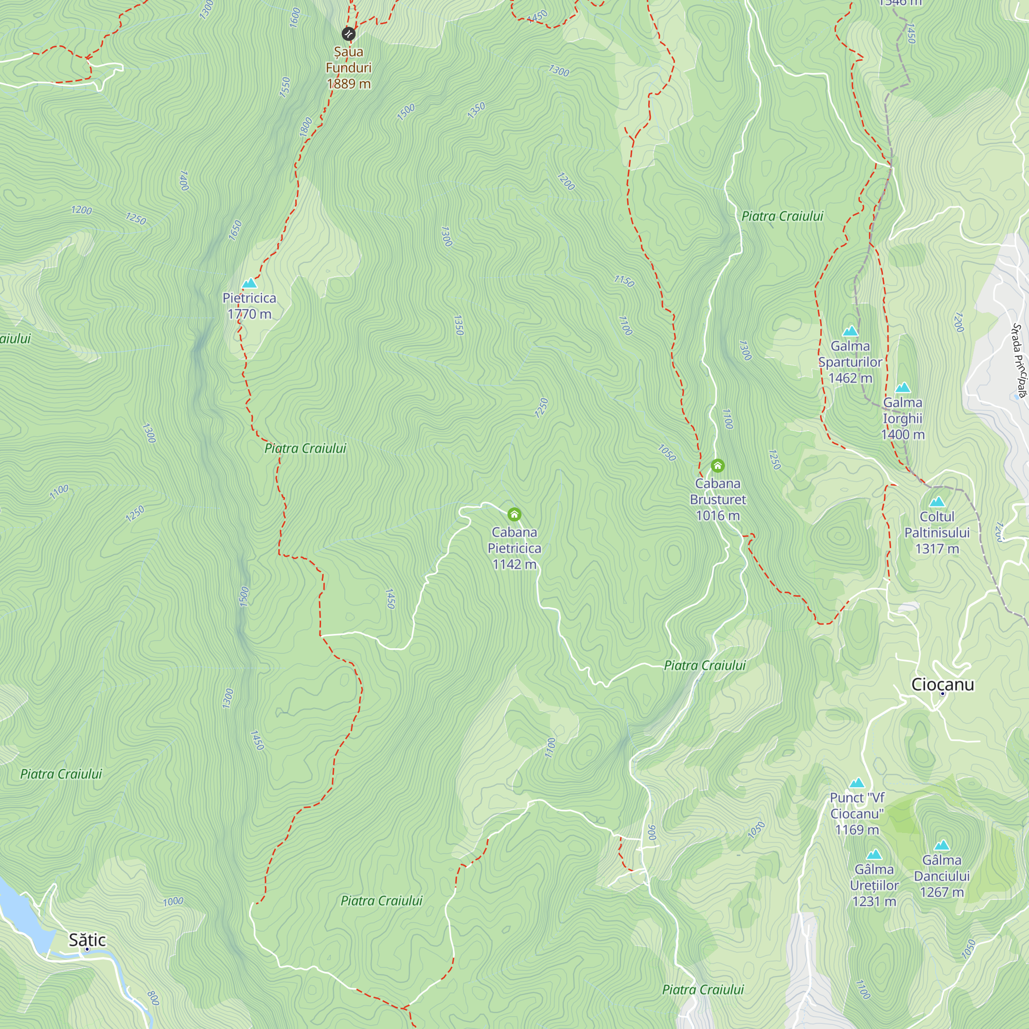 Cabana Pietricica map