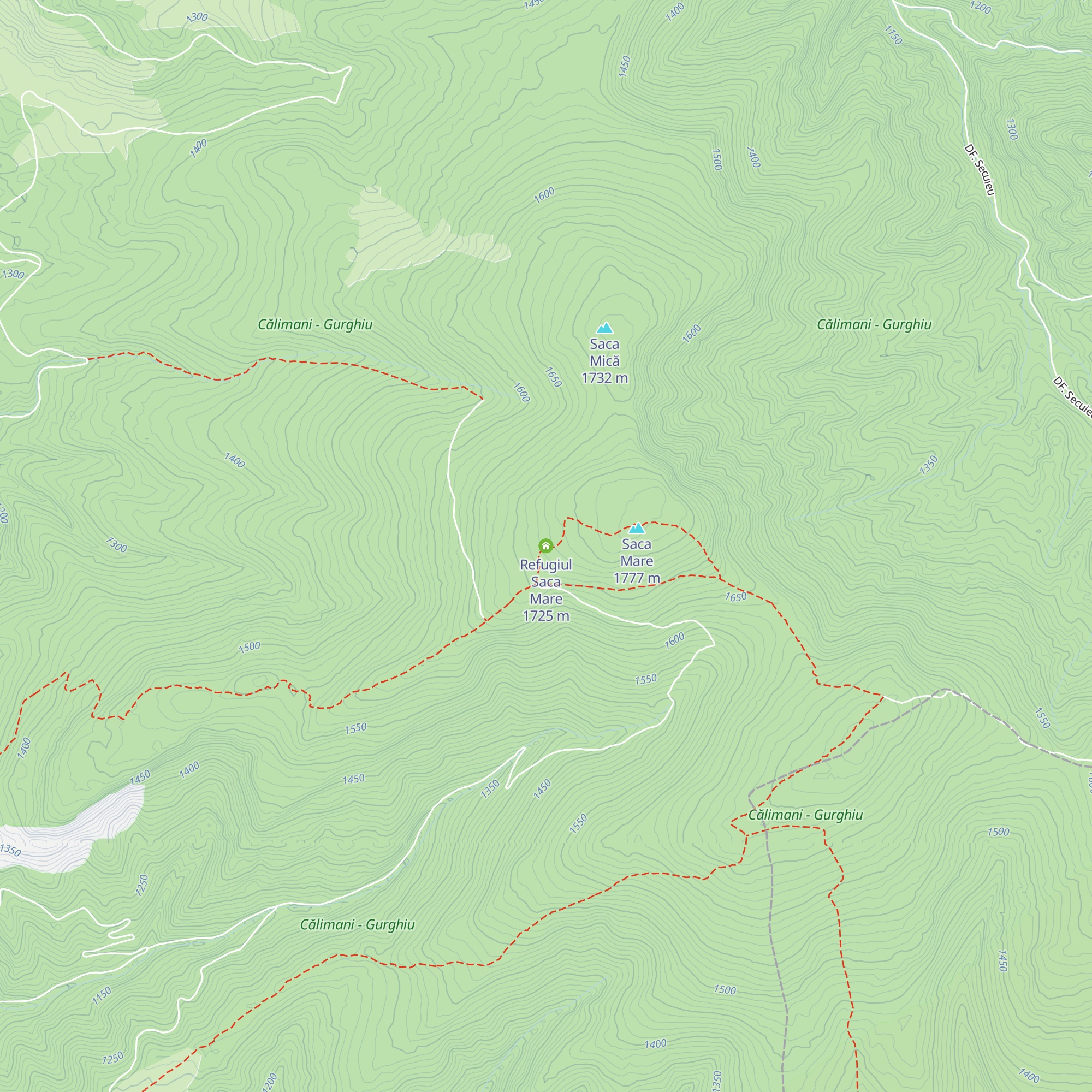 Refugiul Saca Mare map