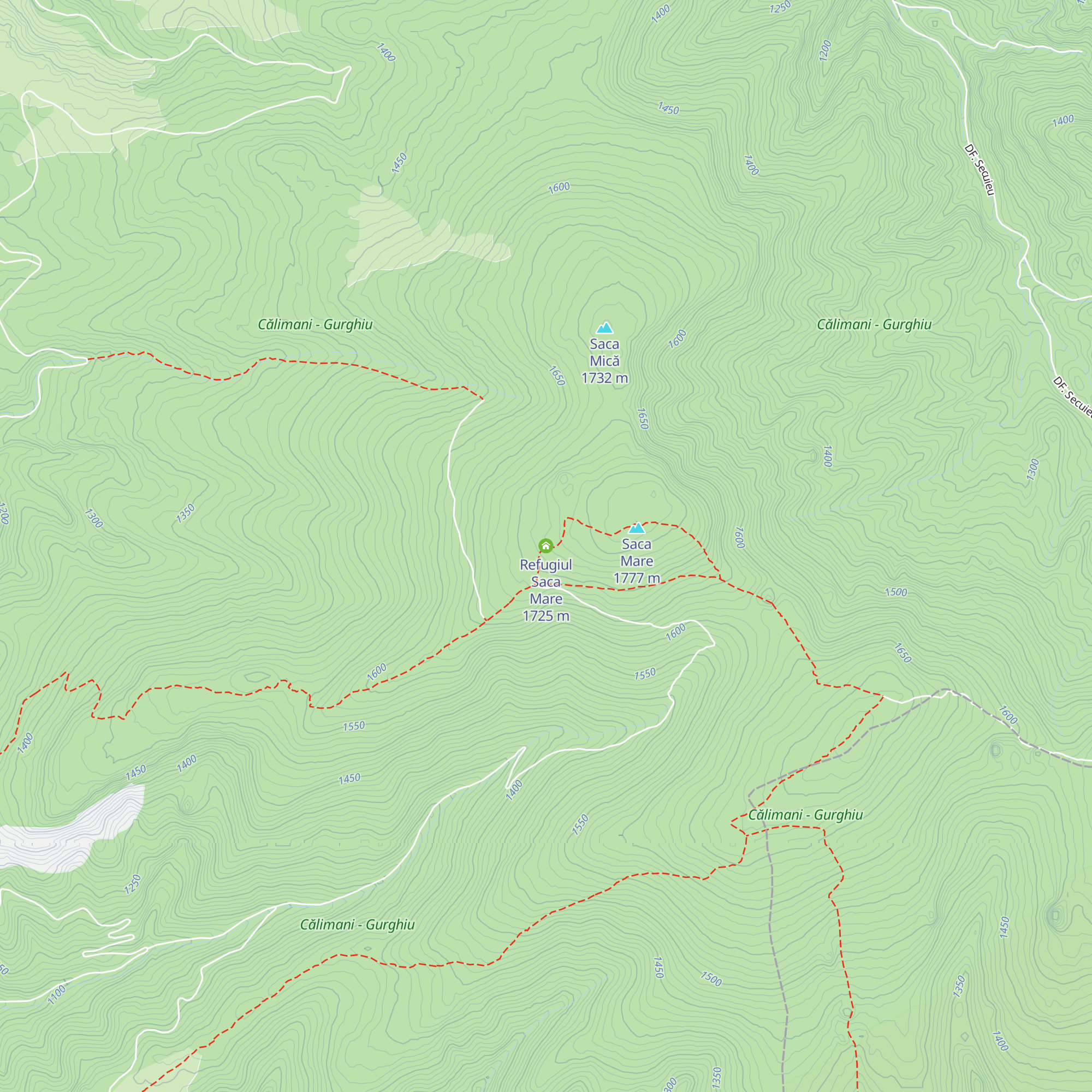 Refugiul Saca Mare map