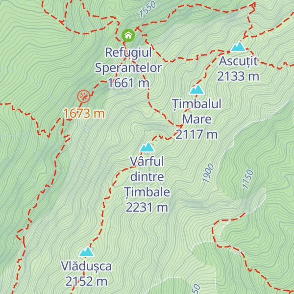 Map of Vârful dintre Țimbale