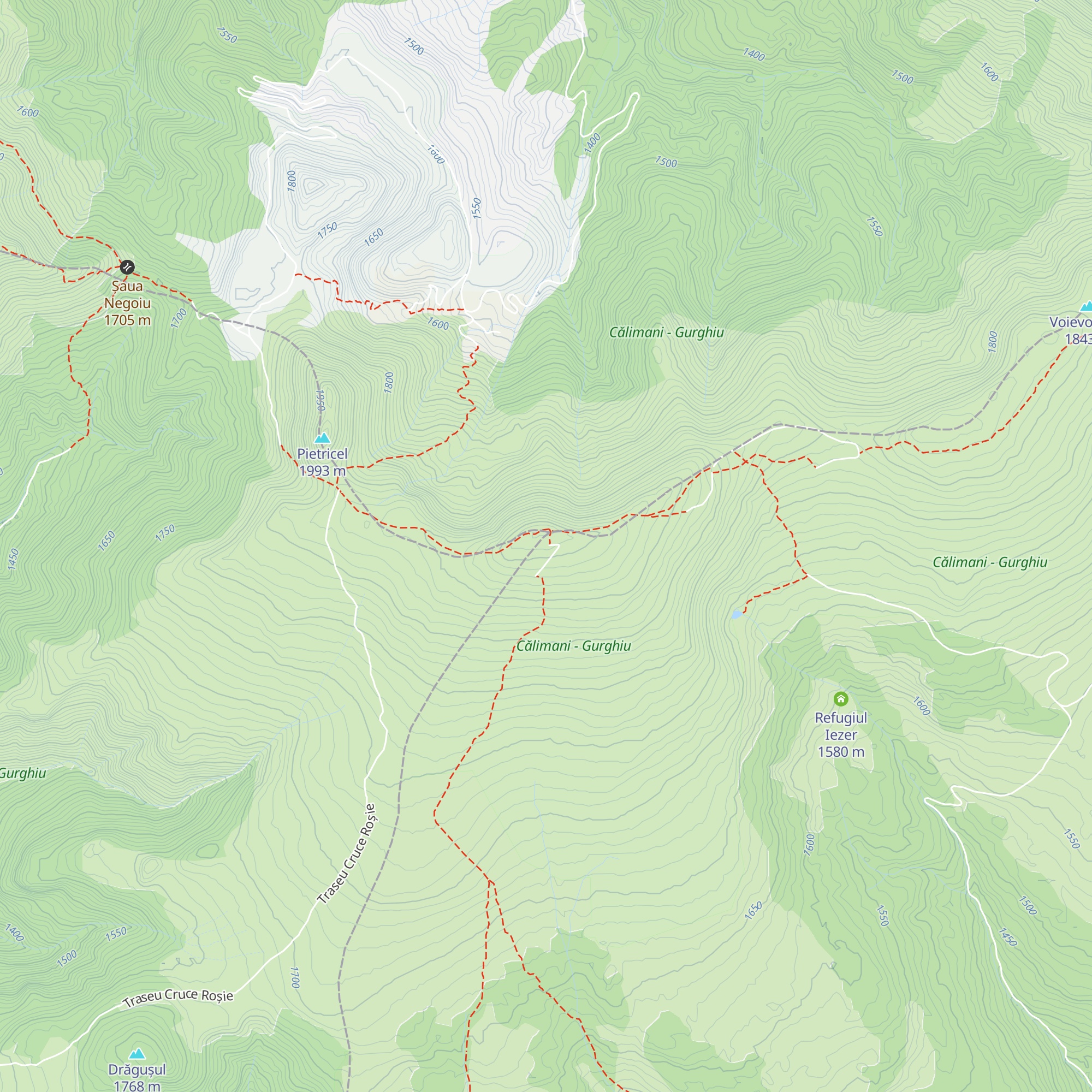 Cabana Roza Vânturilor Rețitiș map
