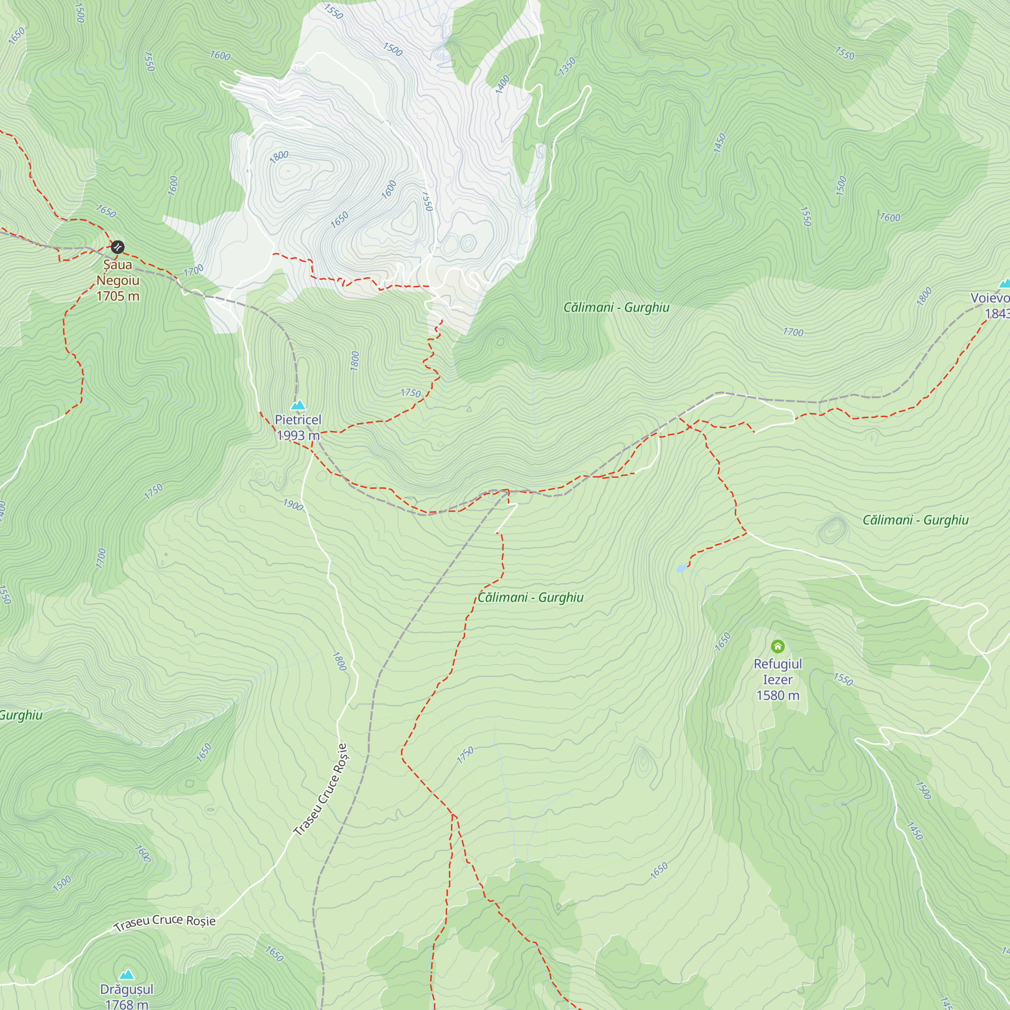 Cabana Roza Vânturilor Rețitiș map