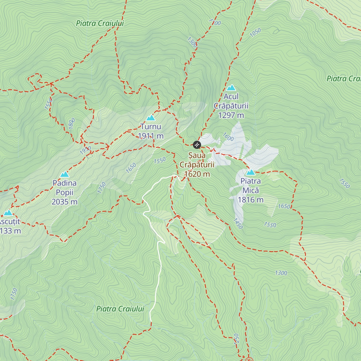 Curmătura hut map