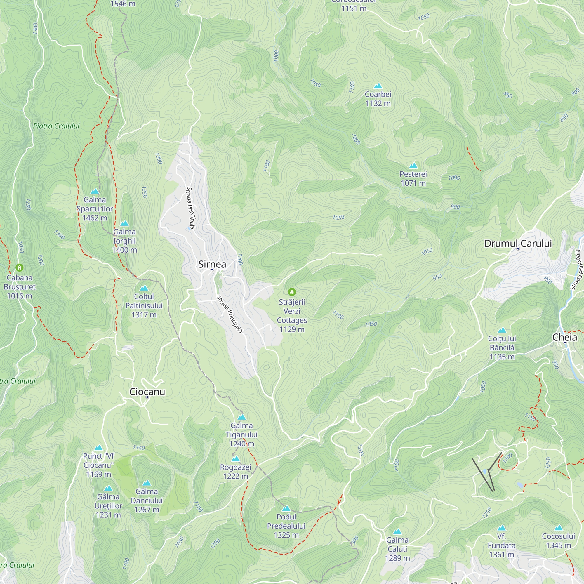 Străjerii Verzi Cottages map