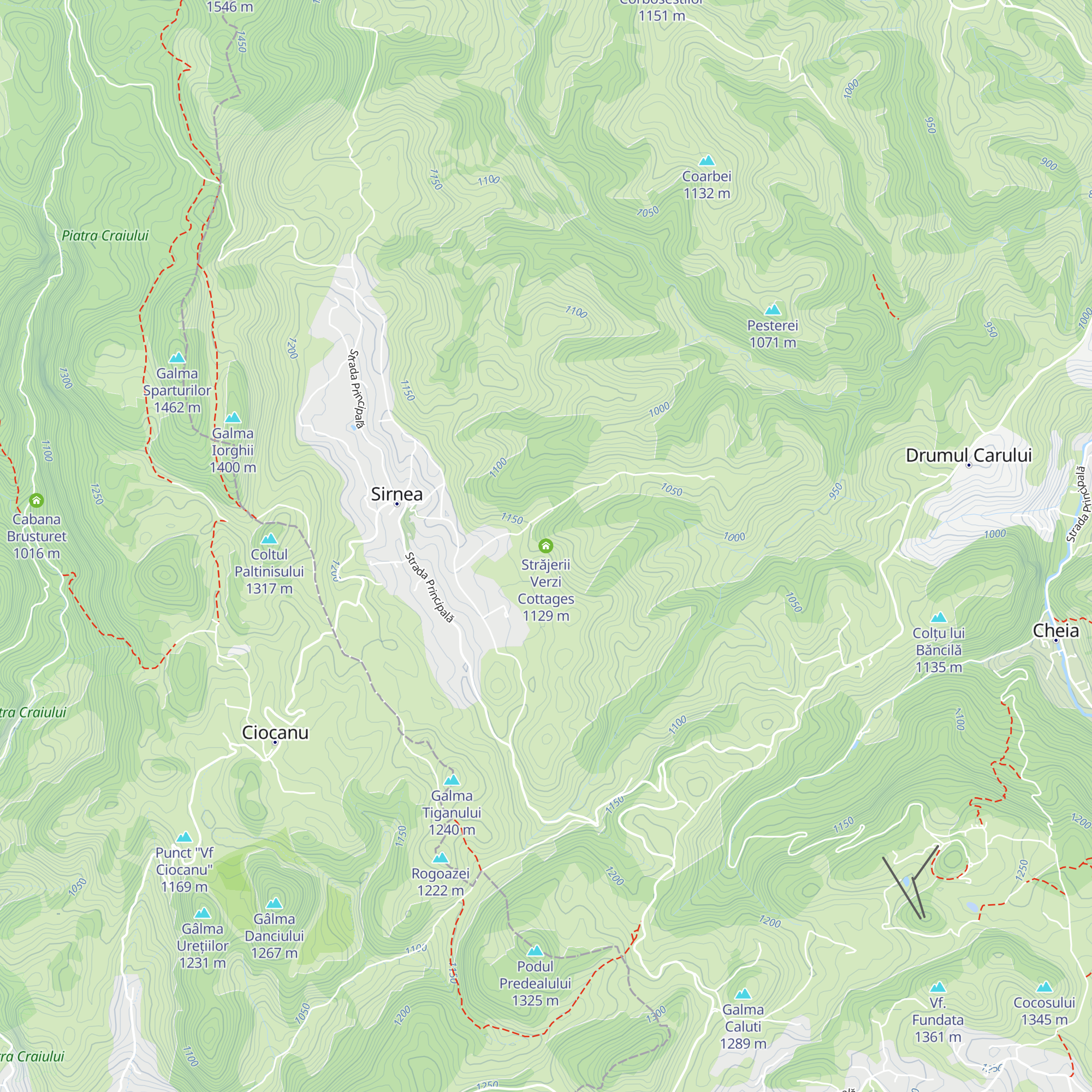 Străjerii Verzi Cottages map