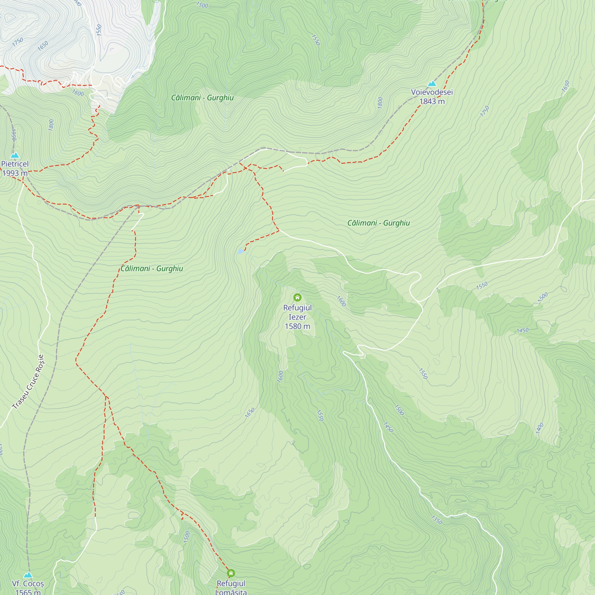 Refugiul Iezer map