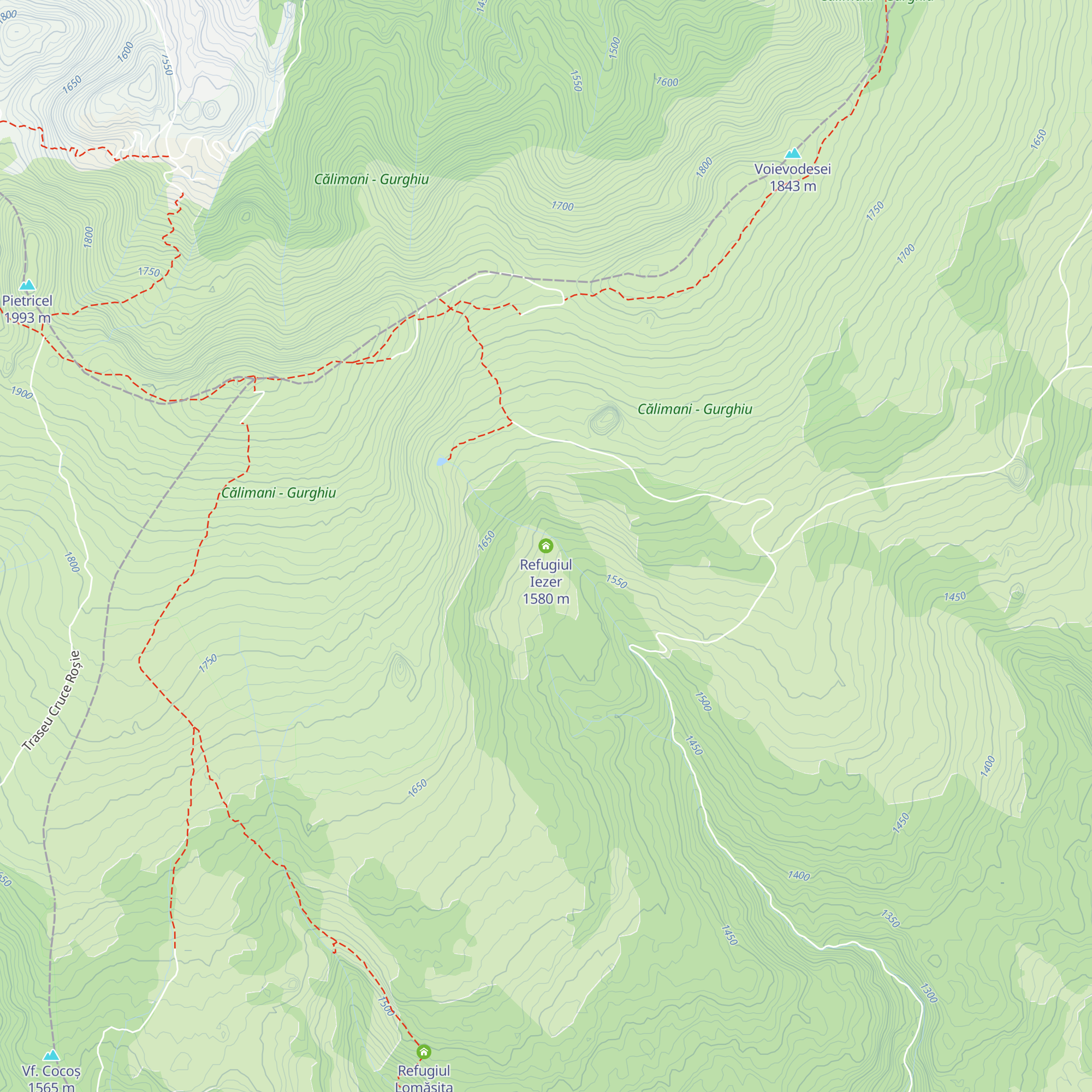 Refugiul Iezer map