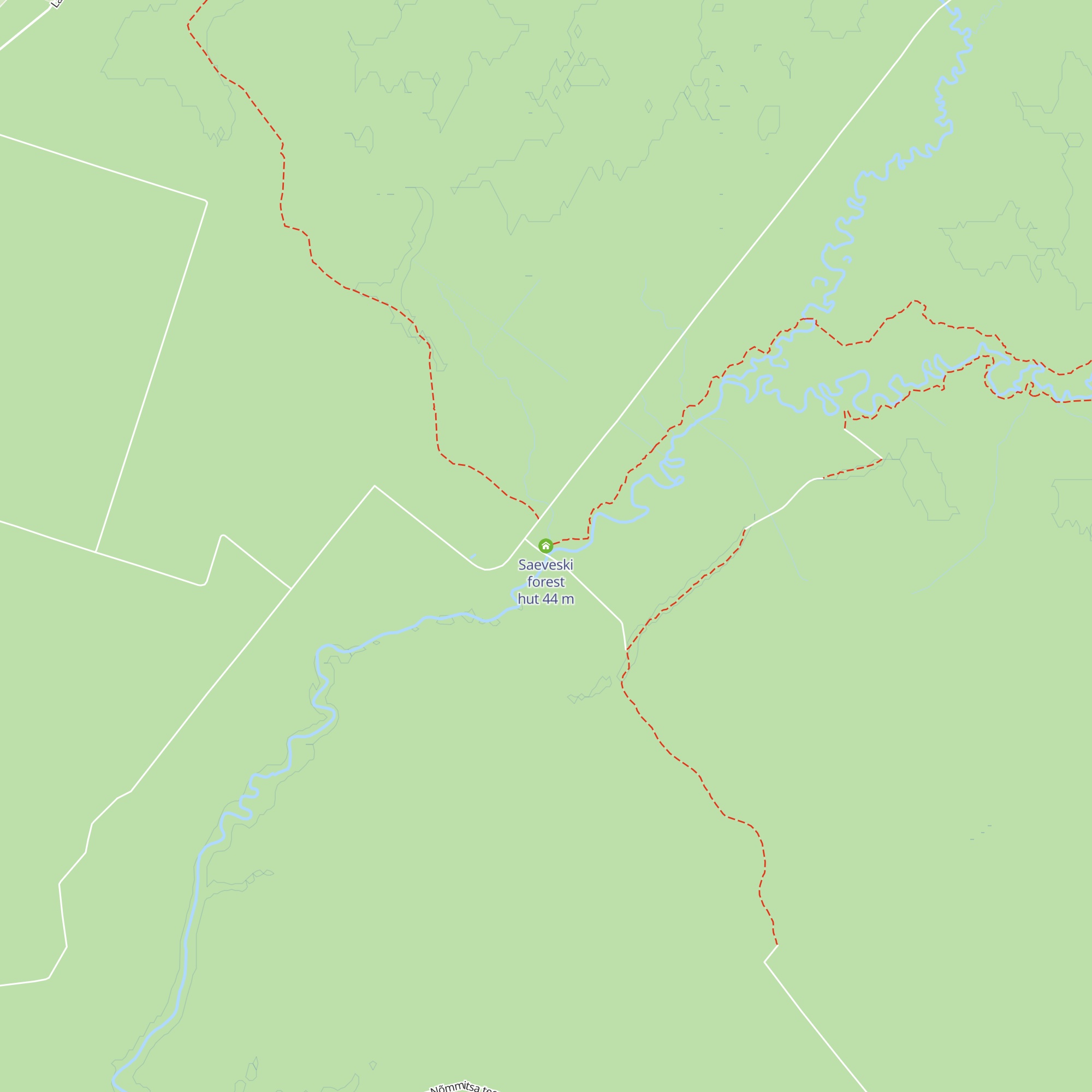 Saeveski forest hut map
