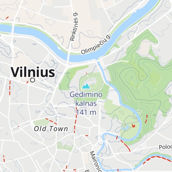 Map of Gedimino kalnas