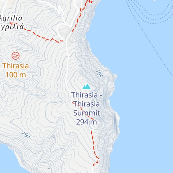 Map of Thirasia - Thirasia Summit