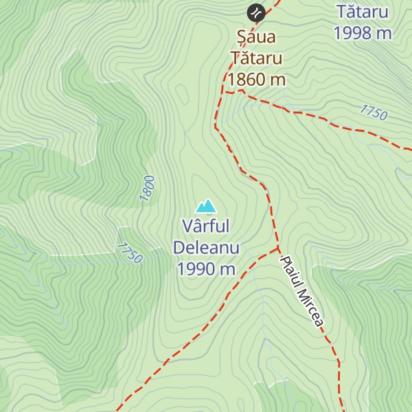 Map of Vârful Deleanu